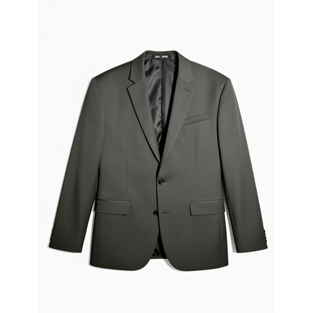 Express Modern Fit Producer Suit Jacket Blazer Olive‎ Grey Mens 2-Button